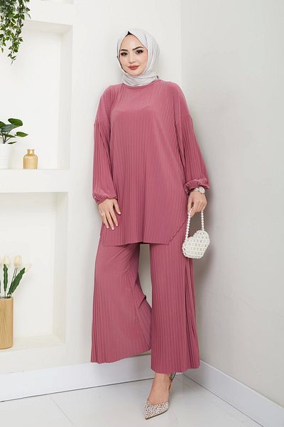 Moda MSK بدلة ساندي مزدوجة مع بنطلون مطوي