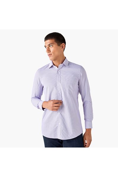 FAV Regular Fit Checked Collared Shirt with Chest Pocket