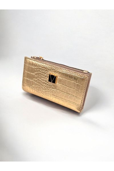 UCCELLO Crocodile Pattern Look Women's Wallet
