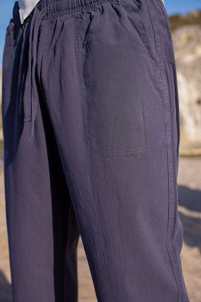 COMBİNE MİCHAİL Relaxed Fit Cotton Linen Trousers