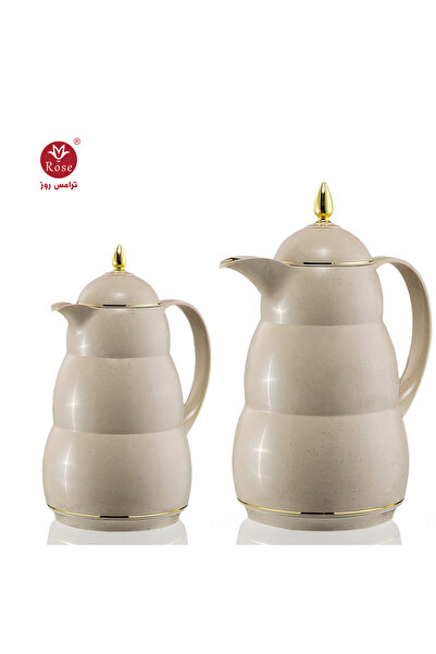 Rose Rs-2222- طقم ترمس شاي وقهوة مكون من 2 ترمس روز سعة 1 لتر قهوة و 0.6 لتر شاي