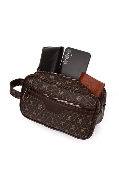 Newish Men's Portfolio Clutch Shaved Cosmetic Care and Daily Handbag