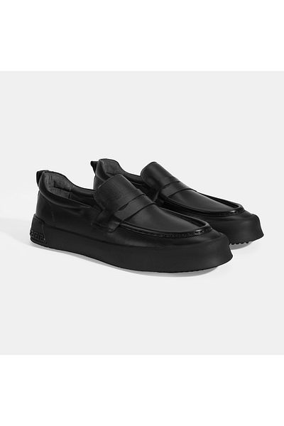 Desa Men's Black Slip-On Leather Loafer