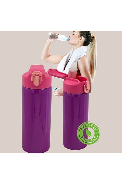 CEM HOME Stainless 304 Steel Sportsman Silicone Gasket Leakproof Water Bottle 600ml