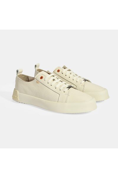 Desa Men's Cream Lace-Up Leather Sports Shoes