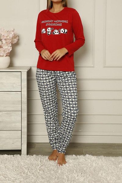 Nicoletta Set pijama damă bumbac rosu
