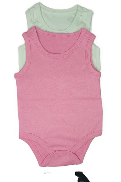 For My Baby Sleeveless Badi Baby Girl / Boy Undershirt with Snaps at the Bottom, Pack of 2