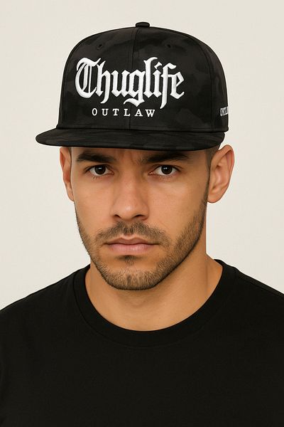 CosmoOutlet Thug Life Embroidered Adjustable Back Hip Hop Model Black Men's Hat