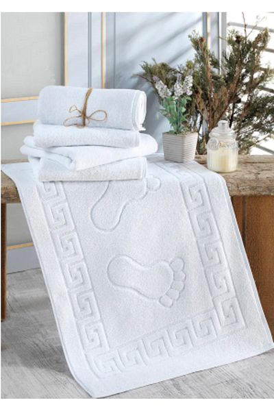 Fame Home White 100% Cotton Hotel Foot Towel 50X70Cm