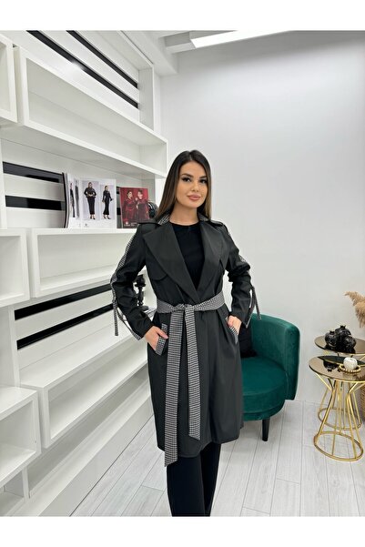 White Corner 8058 EKOSE DETAYLI TRENÇKOT