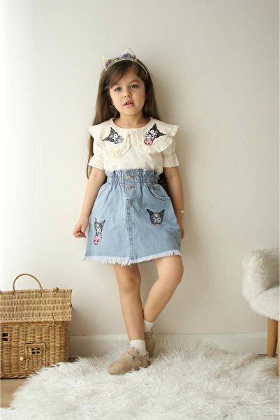 tunays shopping Skirt Blouse Kuromi Embroidered Girl's Suit