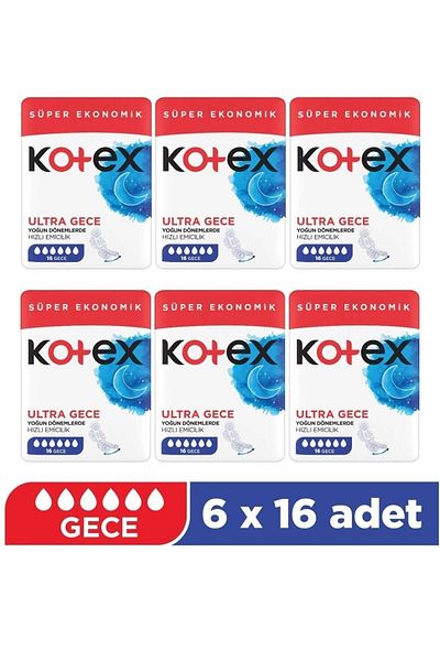 Kotex Ultra Quadro Super Night 16 Pcs 6 Pieces