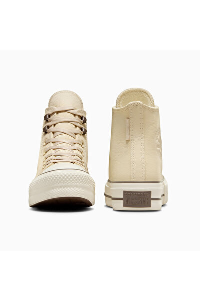 Converse Chuck Taylor All Star Lift Platform Weatherized Leather Unisex Krem Deri Bot