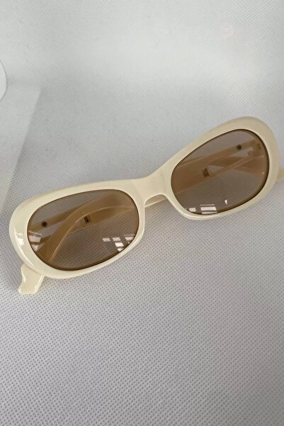 TakıDolabı -Cream Color Women's Sunglasses