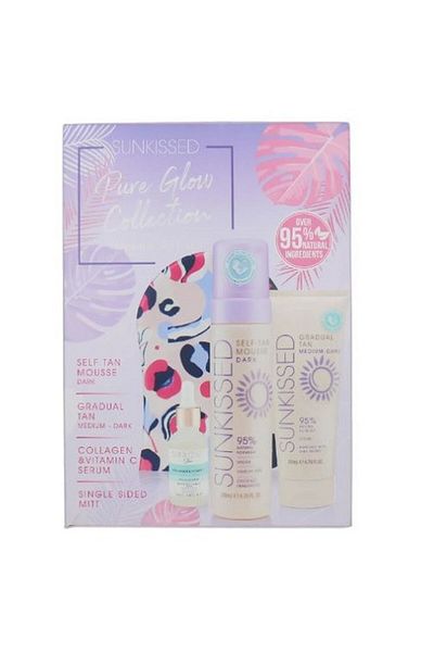Sunkissed Σετ Autobronzare, Sunkissed, Σετ Δώρου για Μαύρισμα Pure Glow Collection, με Spuma Autobronzanta Dark