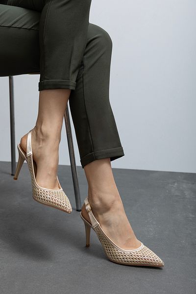 wolk shoes Mesh Stone Women's High Heels Stiletto