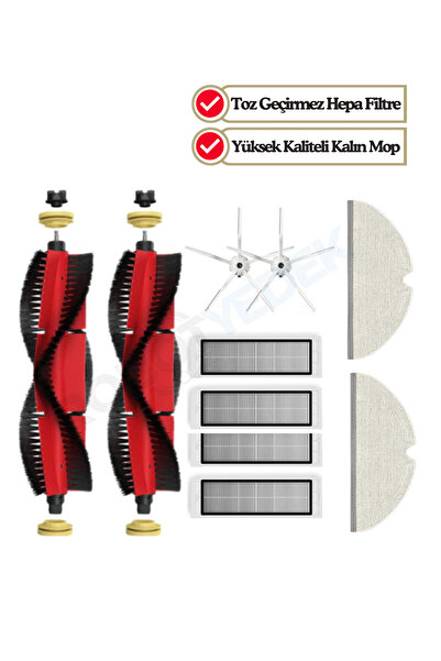 robotyedek Roborock S6/S6 Pure 10 bucăți filtru Hepa și set de perii de schim...