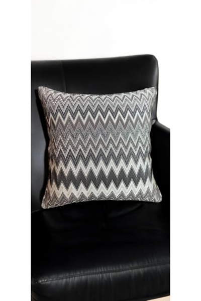 Phoenix Dokuma Kırlent Kılıfı Siyah-Gri