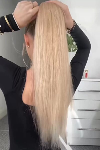 TakıDolabı Küllü Sarı Renk Cırtcırtlı Düz At Kuyruğu Saç