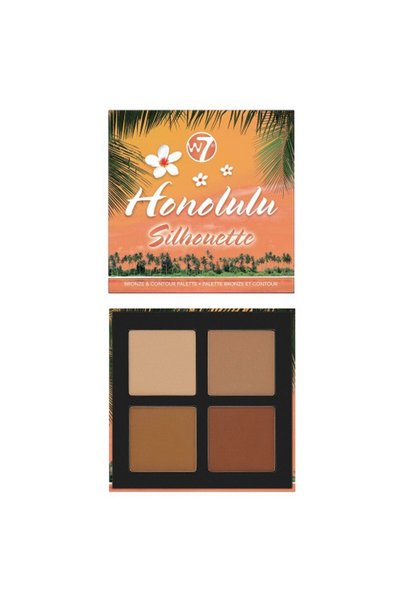 w7 Παλέτα μπρονζέ πούδρας, W7, Honolulu Silhouette Bronze & Contour, 4 αποχρώ...