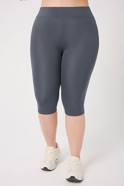 BANEGA Large Size Sports' Bottom, Gathering Diving Fabric Below Knee and Anthracite Leggings