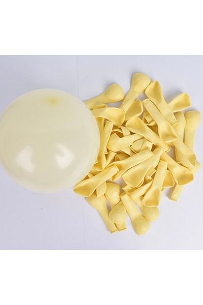 Deniz Party Store 5 Inch Tiny Latex Balloon 12.5 Cm Diameter 20 Pieces Macaron Yellow