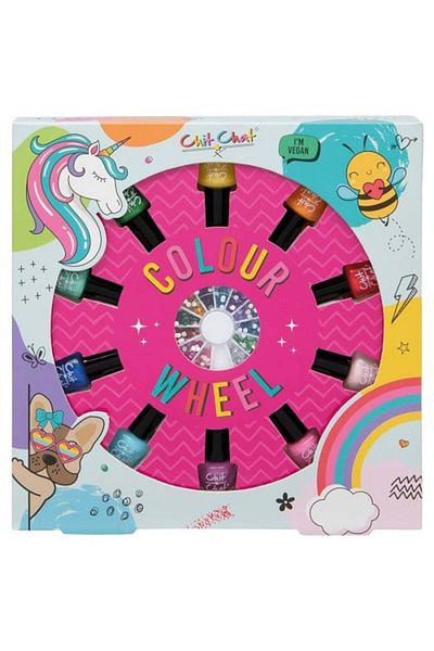 TECHNIC Set 10 oje si strasuri de unghii, Technic Chit Chat, Colour Wheel, Vegan, 35 ml