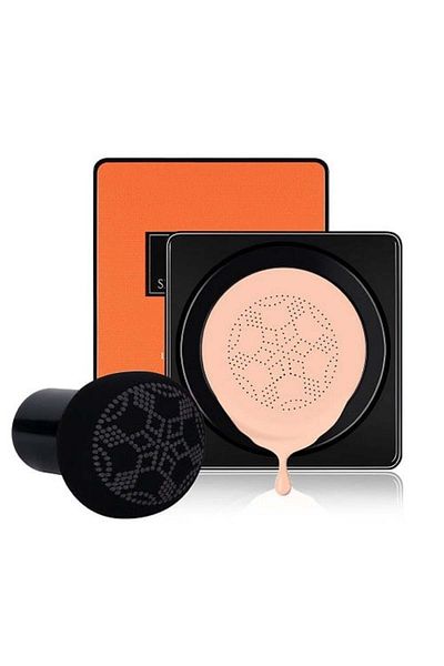 Makeup CC Cream Foundation With Coverage, Mushroom Air Cushion, Vitamin C, Spf50, 02