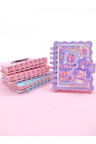 Limmy Purple Cute Girl Pocket Size Mini Notebook, Notepad (7x8 cm)