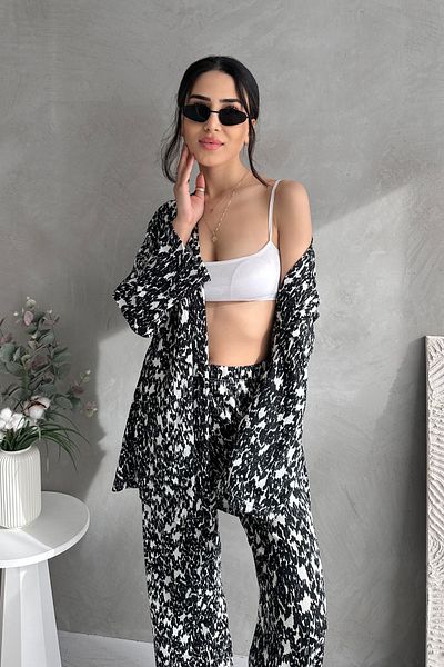 EYLANA Patterned Burumluk Kimono Set