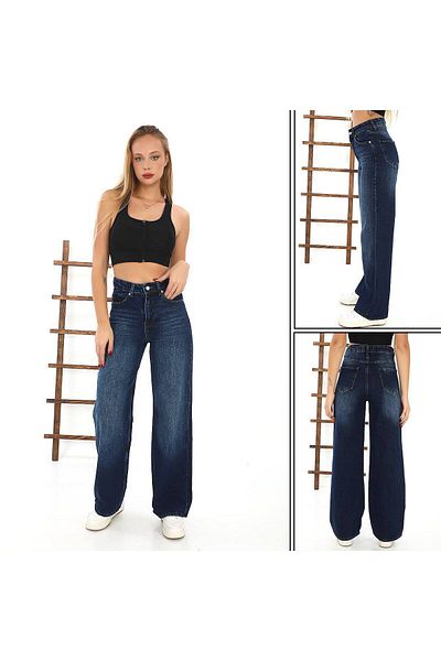 DENİKK Trend Unisex BAGGY Loose Cut JEAN DENIM Παντελόνι Palazzo