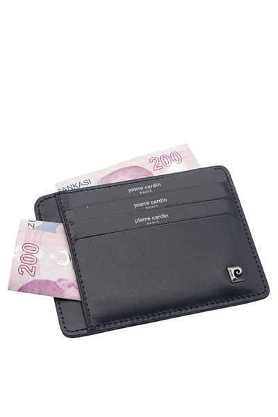 Pierre Cardin Navy Blue Analine Unisex Leather Card Holder 0422O15