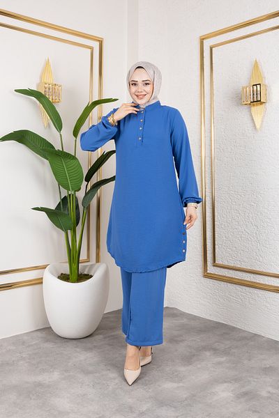 Nevayla Moda Blue Aerobin Υφασμάτινο Σετ – Διπλό (T0109)
