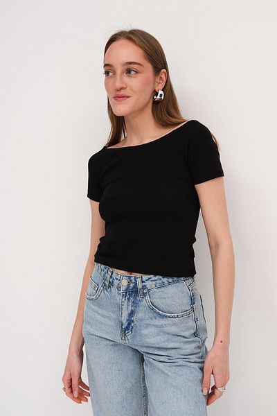 Addax Boat Neck Basic T-Shirt P1725