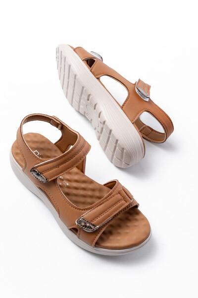 Aymood DM-363 Tan Helmet Velcro Stitched Casual Γυναικεία Σανδάλια