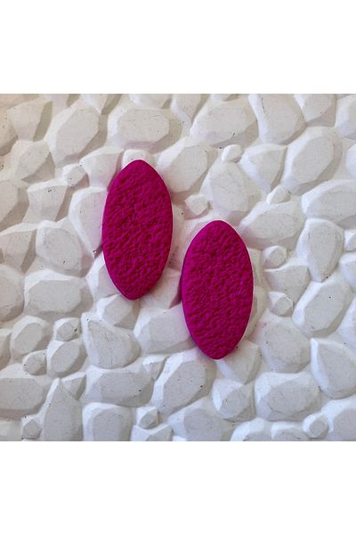 ACCESSORY Fuchsia Oval Earrings