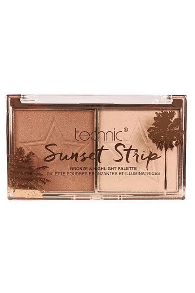 TECHNIC Paleta Bronzanta, Technic, Sunset Strip, Bronzer si Iluminator, Vegan, 12 γρ.