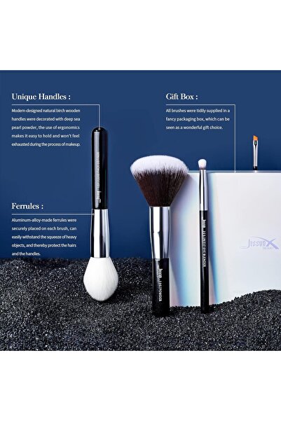 Jessup 25pcs Professional Makeup Brush Set Foundation Powder Concealer Eyeshadow Blending Blush T175