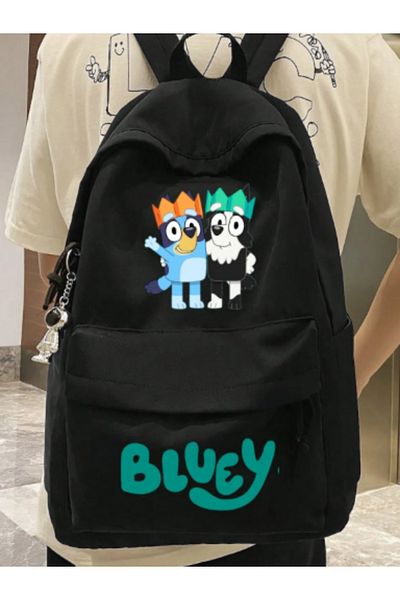DEEFWEAR Dreich Bluey Cartoon Couple Printed School, Classroom, Course Backpack with Front Pocket