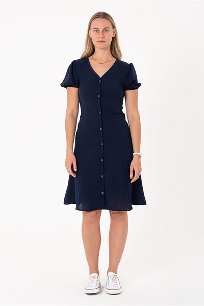 SCREENSHOT Women's 100% Viscose Navy Blue Dress / Ideal for Special and Daily Use / Stylish and Elegant Design