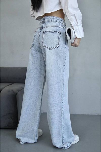DENİKK Trend Unisex BAGGY Loose Cut JEAN DENIM Παντελόνι Palazzo