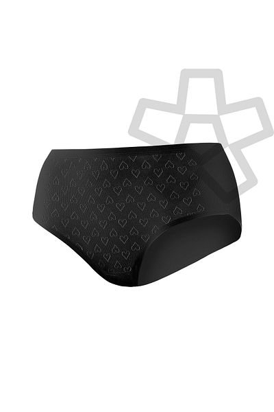 YILDIZ Cotton Heart Ribbed Bato Panties 6 Pack Black Star Kod3593