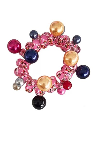 TakıDolabı Karışık Renk Boncuk Detaylı Helezon Lastik Toka