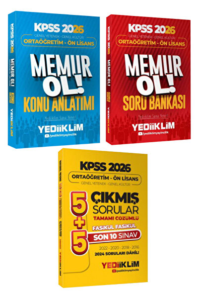 Yediiklim Yayınları 2026 KPSS Ortaöğretim-Önlisans Memur Ol Konu Anlatımı+Mem...