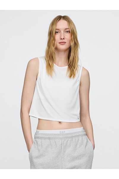 GAP Kadın Beyaz GapFit Breathe Crop T-Shirt