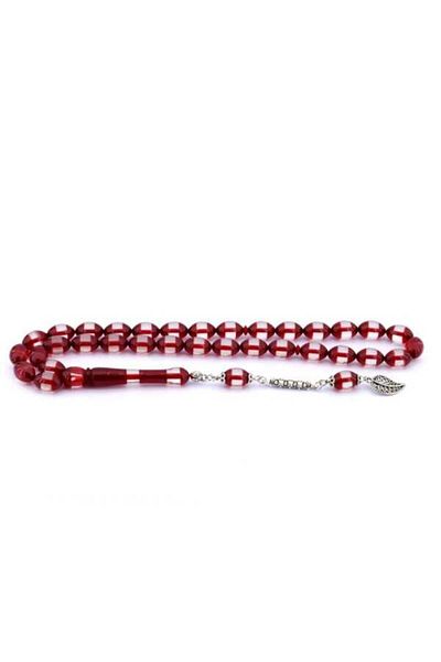 Midyat Gümüş Dünyası Red Vernier Powder Amber Prayer Beads
