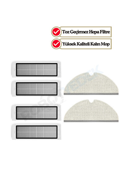 robotyedek Roborock S6 S6 Pure - Συμβατό ανταλλακτικό σφουγγάριστρο και φίλτρο Hepa 6 τεμαχίων