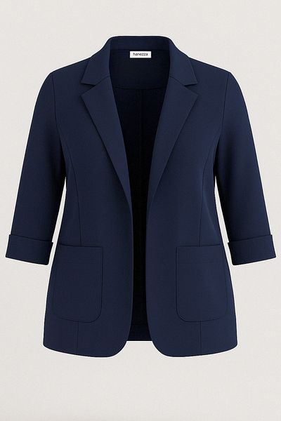 Hanezza Jachetă Blazer de damă| Bleumarin| Dimensiune mare| 7 culori| Compatibil cu costum