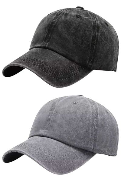 Uniquetrenders Унисекс шапка, 100% памук, винтидж, комплект от 2 бр.