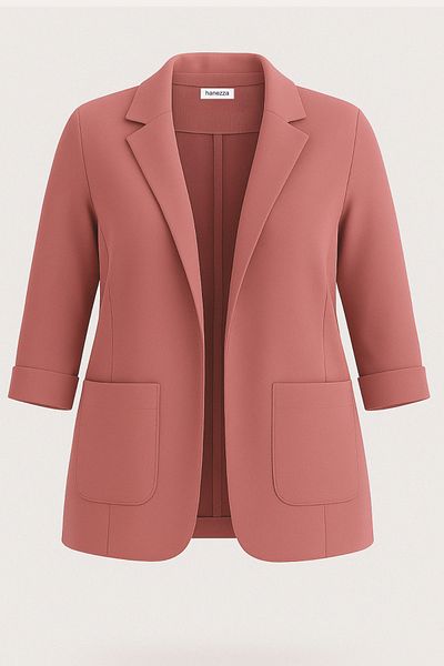 Hanezza Jachetă Blazer de damă| Trandafir uscat| Dimensiune mare| 7 culori| Compatibil cu costum